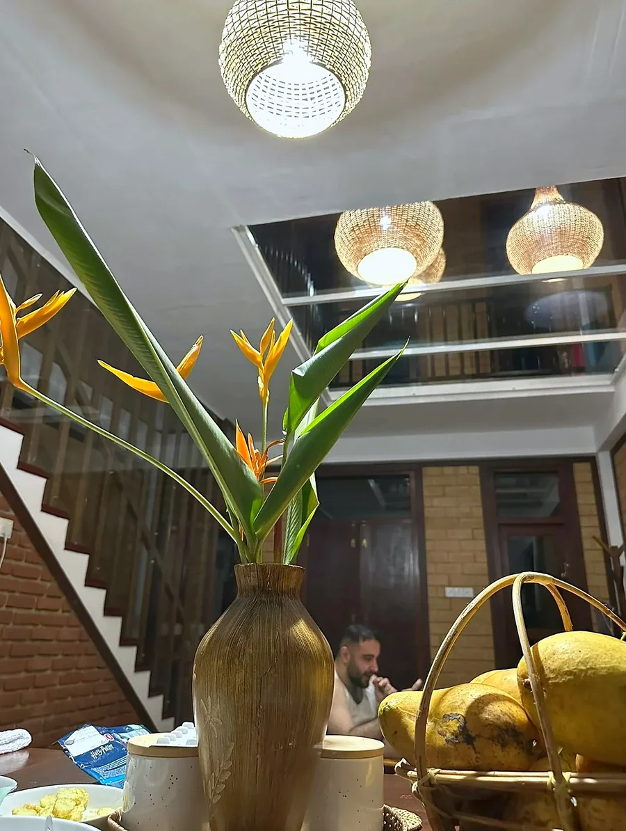 Fleurs tropicales sur la table de la villa — Syndeo Garden, Hikkaduwa